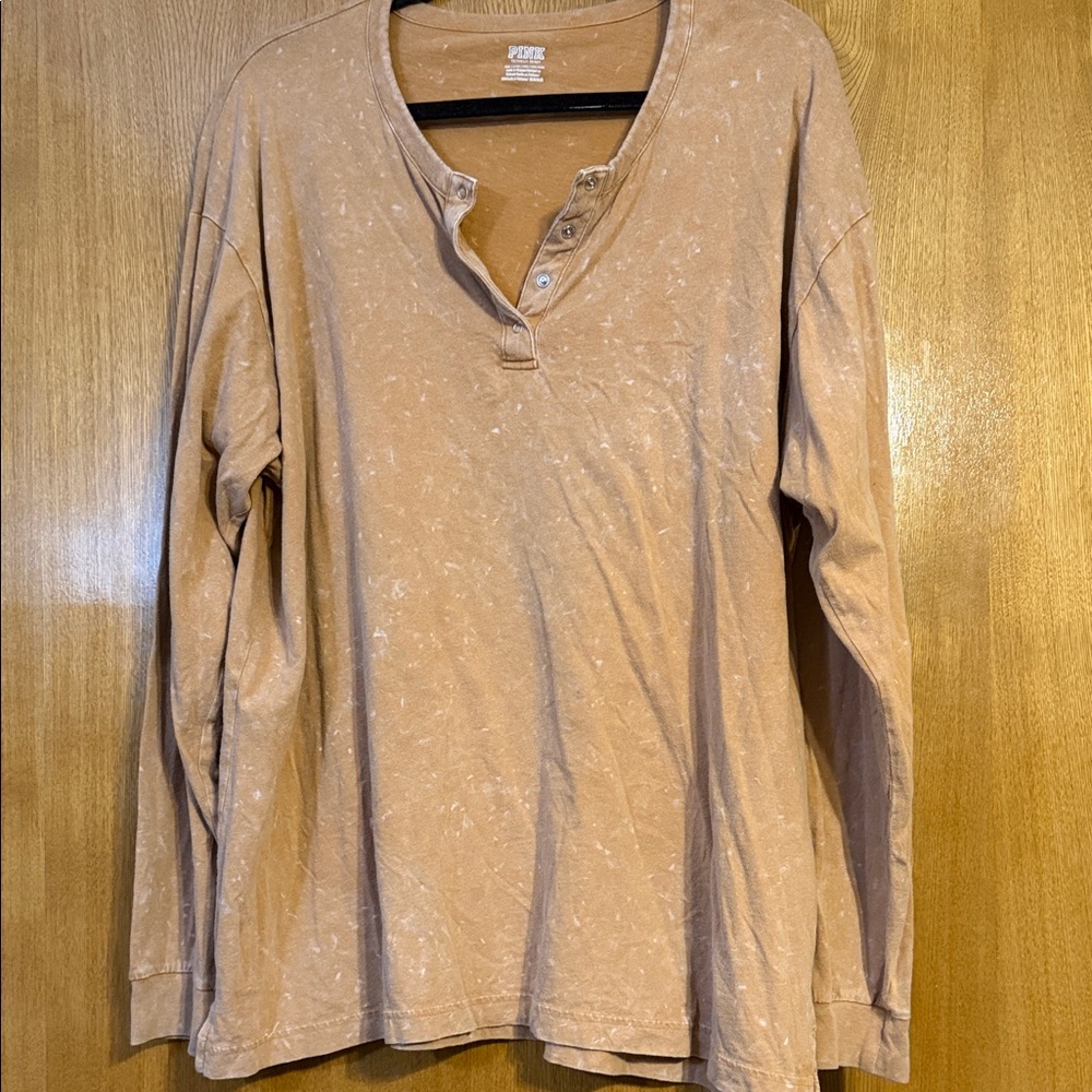 PINK Victoria's Secret Tan Long Sleeve Tee